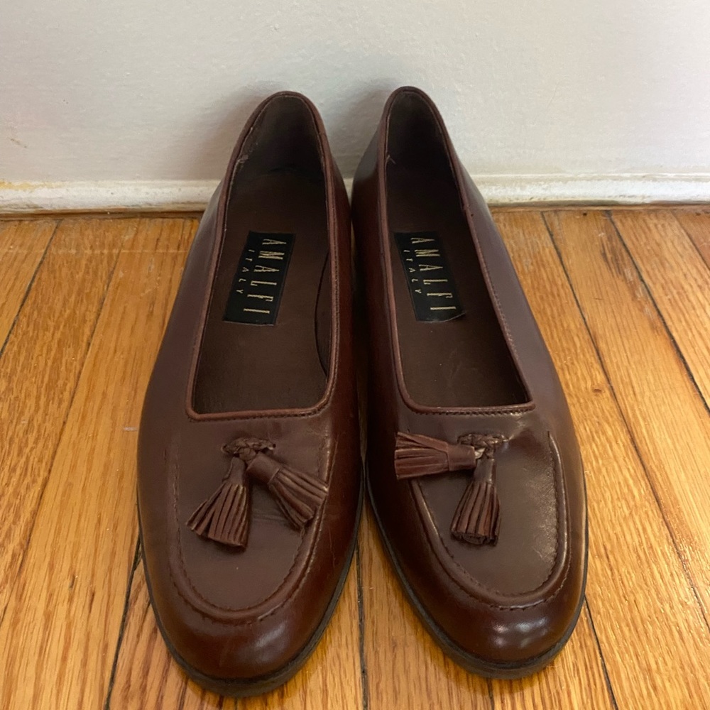 AMALFI Italy Brown Loafers Size 6 1/2 EUC